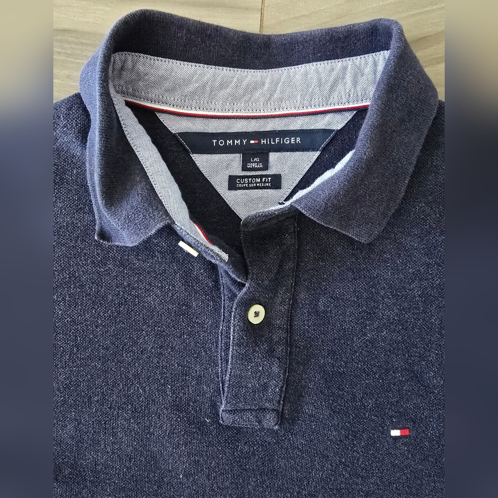Mens Tommy Hilfiger Size Large Blue Color Cotton Polo